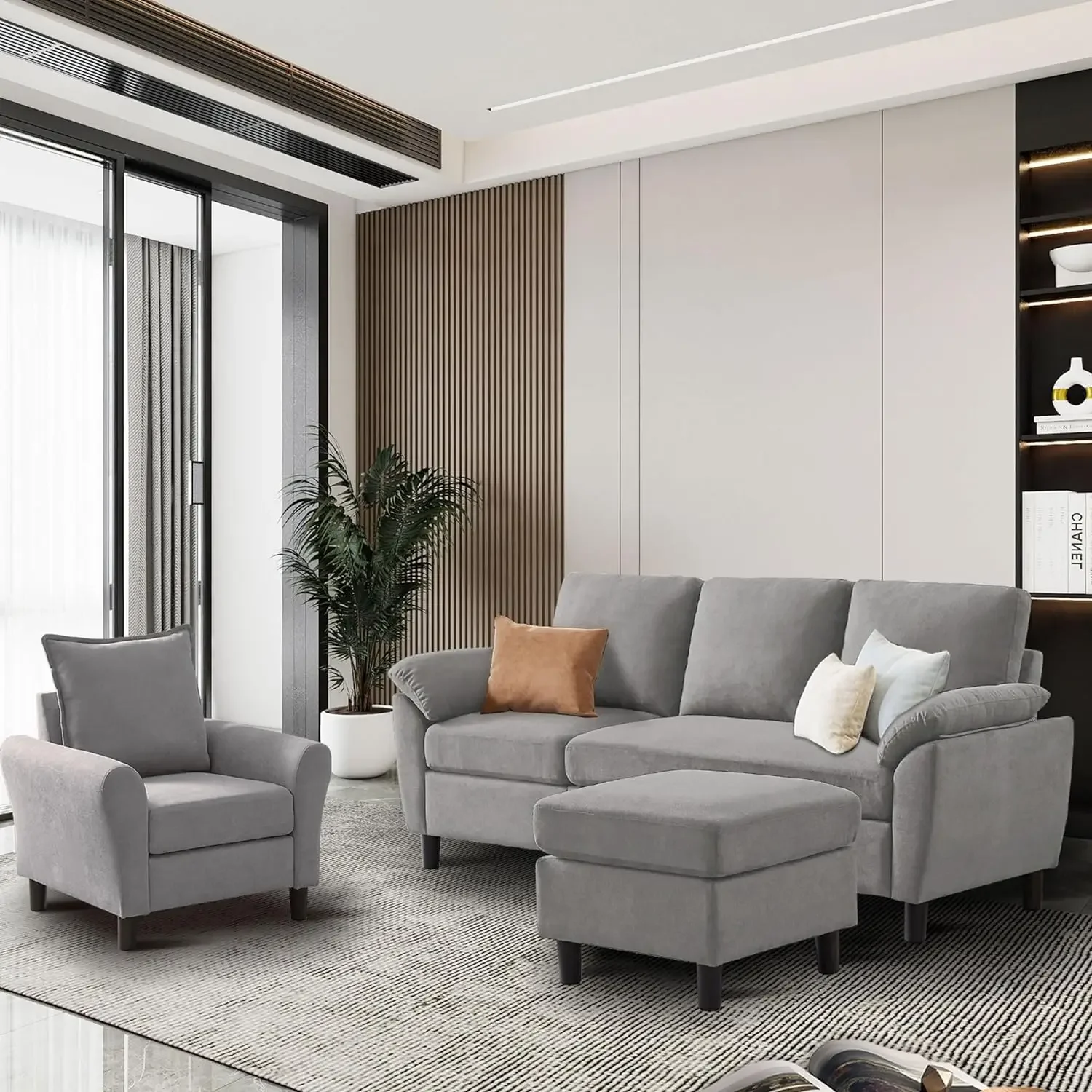 79" Convertible Sectional Sofa Set, Small L Shaped 3-Seat Couch ,Modern Linen Sofas Couches for Living Room, Light Grey
79" Convertible Sectional Sofa Set, Small L Shaped 3-Seat Couch ,Modern Linen Sofas Couches for Living Room, Light Grey