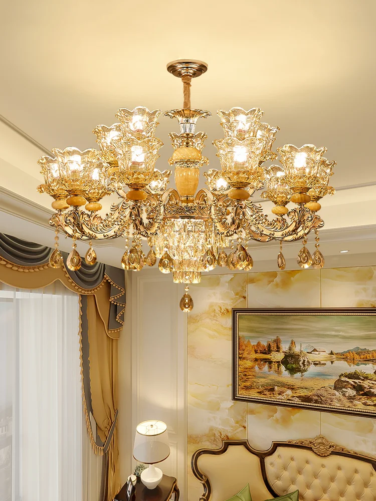 Высококачественная нефритовая люстра для гостиной, роскошная европейская хрустальная лампа, новый дизайн, высокое качество, янтарный хрустальный подвесной светильник для виллы
Высококачественная нефритовая люстра для гостиной, роскошная европейская хрустальная лампа, новый дизайн, высокое качество, янтарный хрустальный подвесной светильник для виллы