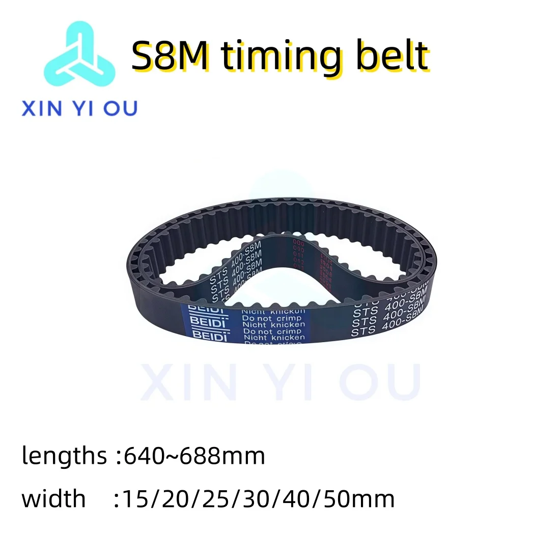 S8M timing belt lengths640~688mmS8M width15/20/25/30/40/50 high torque toothed belt
S8M timing belt lengths640~688mmS8M width15/20/25/30/40/50 high torque toothed belt