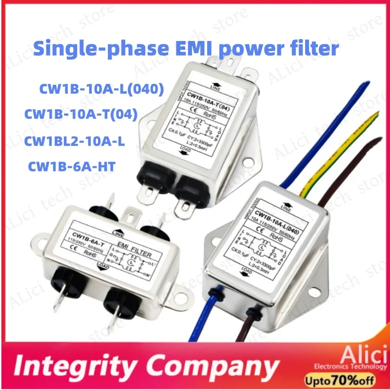 Single-Phase Power Filter CW1B with Audio Purifier AC EMI Interference 3/6/10A-L(040) Wire Line Filter for Electrical Equipment
Single-Phase Power Filter CW1B with Audio Purifier AC EMI Interference 3/6/10A-L(040) Wire Line Filter for Electrical Equipment