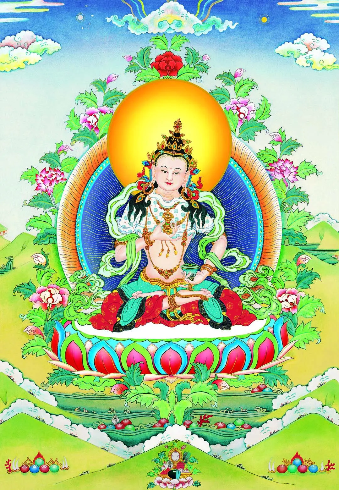 Vajrasattva Thangka,Gandhanra Tibetan Buddhist Thangka Art,Giclee Printed and Hand Framed,47" × 32"
Vajrasattva Thangka,Gandhanra Tibetan Buddhist Thangka Art,Giclee Printed and Hand Framed,47" × 32"
