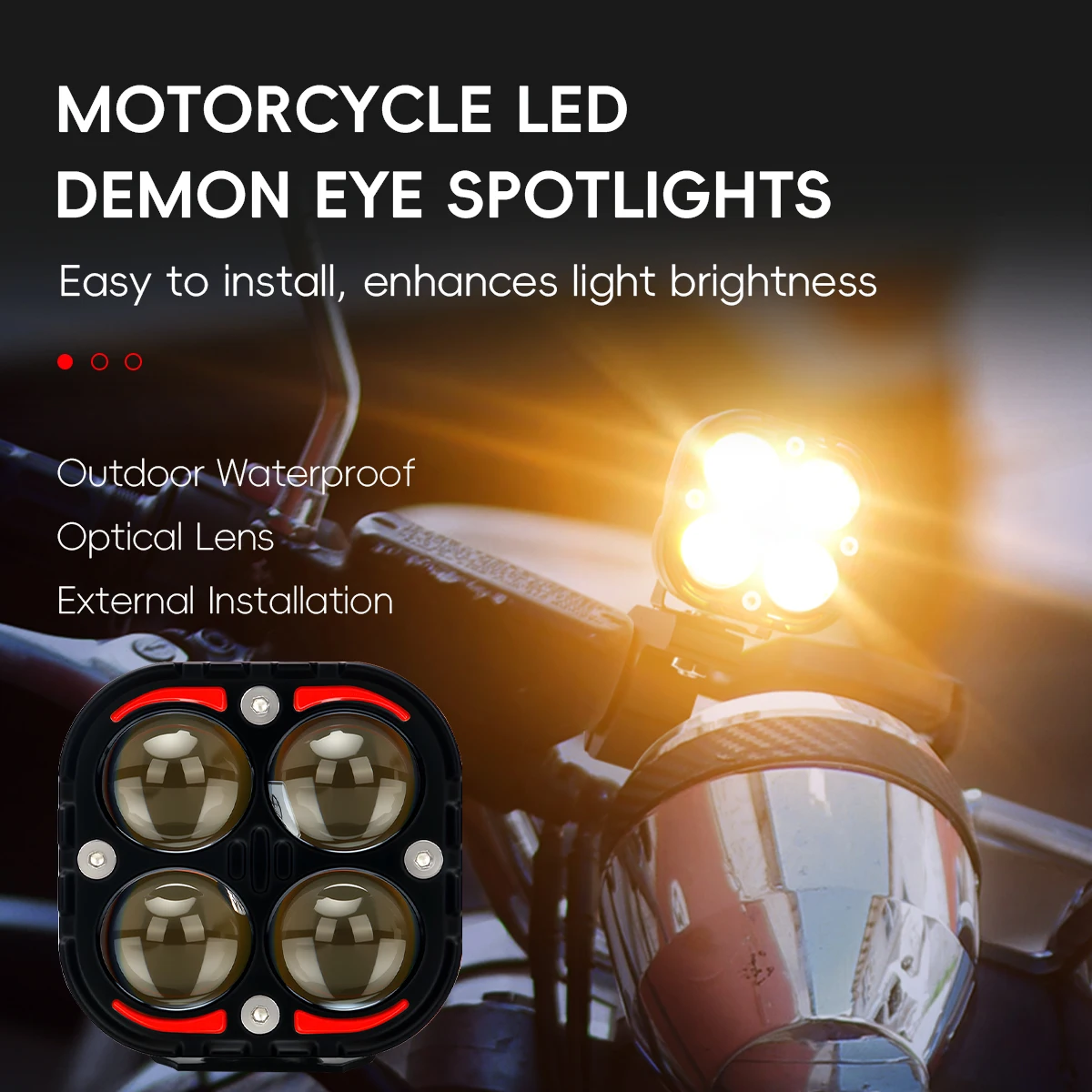 1/2PCS Motorcylce LED Spotlight 12V-18V Day Running Light 4 Lens Devil's Eyes Warning Flash Light 30W Dual Color White Yellow
1/2PCS Motorcylce LED Spotlight 12V-18V Day Running Light 4 Lens Devil's Eyes Warning Flash Light 30W Dual Color White Yellow
