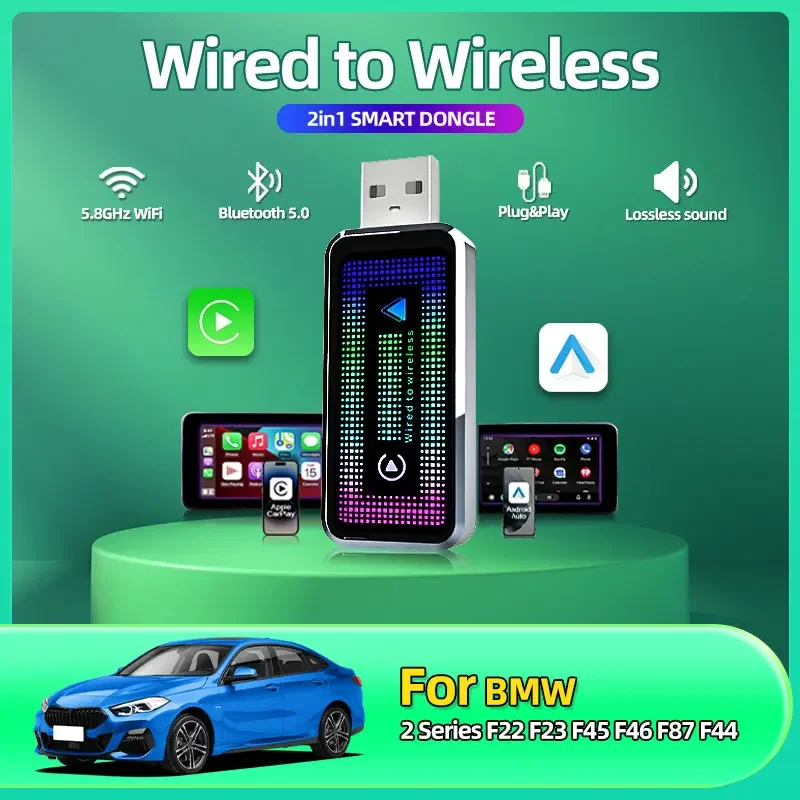 Carplay Wireless Adapter Android Auto 2in 1 Smart Dongle 5G WIFI For iphone Android Phone For BMW 2 Series F22 F23 F45 F46 F87
Carplay Wireless Adapter Android Auto 2in 1 Smart Dongle 5G WIFI For iphone Android Phone For BMW 2 Series F22 F23 F45 F46 F87