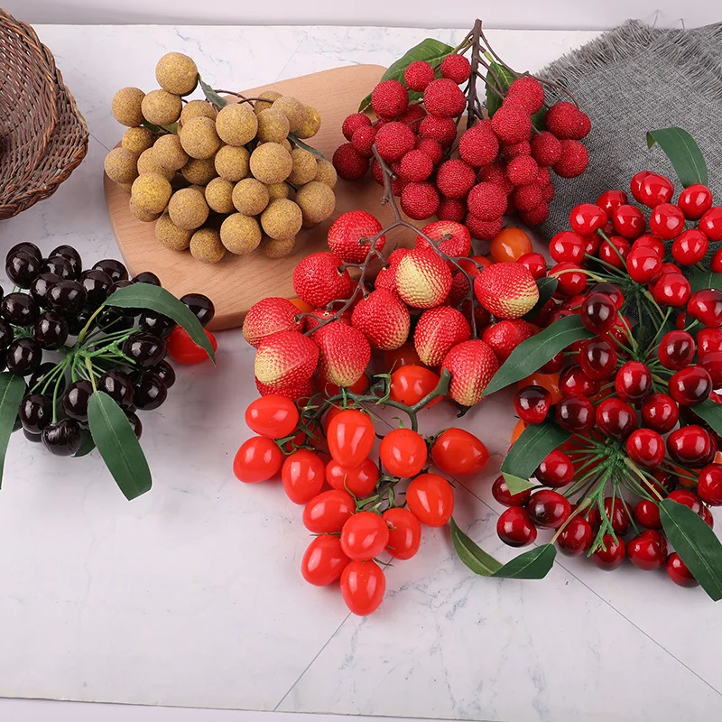 Simulated Fruit Longan Saint girl Fruit Lychee Cherry Little Tomato Skewers Birthday Party Shooting Props Fruit Shop Decoration
Simulated Fruit Longan Saint girl Fruit Lychee Cherry Little Tomato Skewers Birthday Party Shooting Props Fruit Shop Decoration