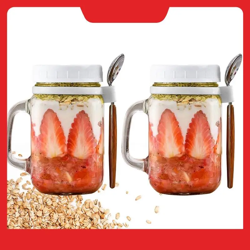 2 Pieces Oatmeal Bowl With Handle And Spoon, Glass Storage Jars , Reusable Leak-Proof Cups For Travelling
2 Pieces Oatmeal Bowl With Handle And Spoon, Glass Storage Jars , Reusable Leak-Proof Cups For Travelling