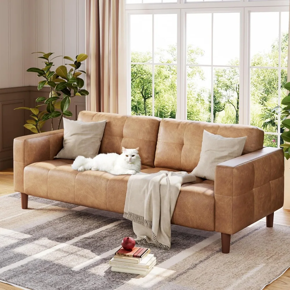 3-Seater Sofa Couch, 83" Wide Faux Leather Sofa Couch with Spring Cushion,with Deep Seats and 2 Removable Back Cushions Sofa
3-Seater Sofa Couch, 83" Wide Faux Leather Sofa Couch with Spring Cushion,with Deep Seats and 2 Removable Back Cushions Sofa
