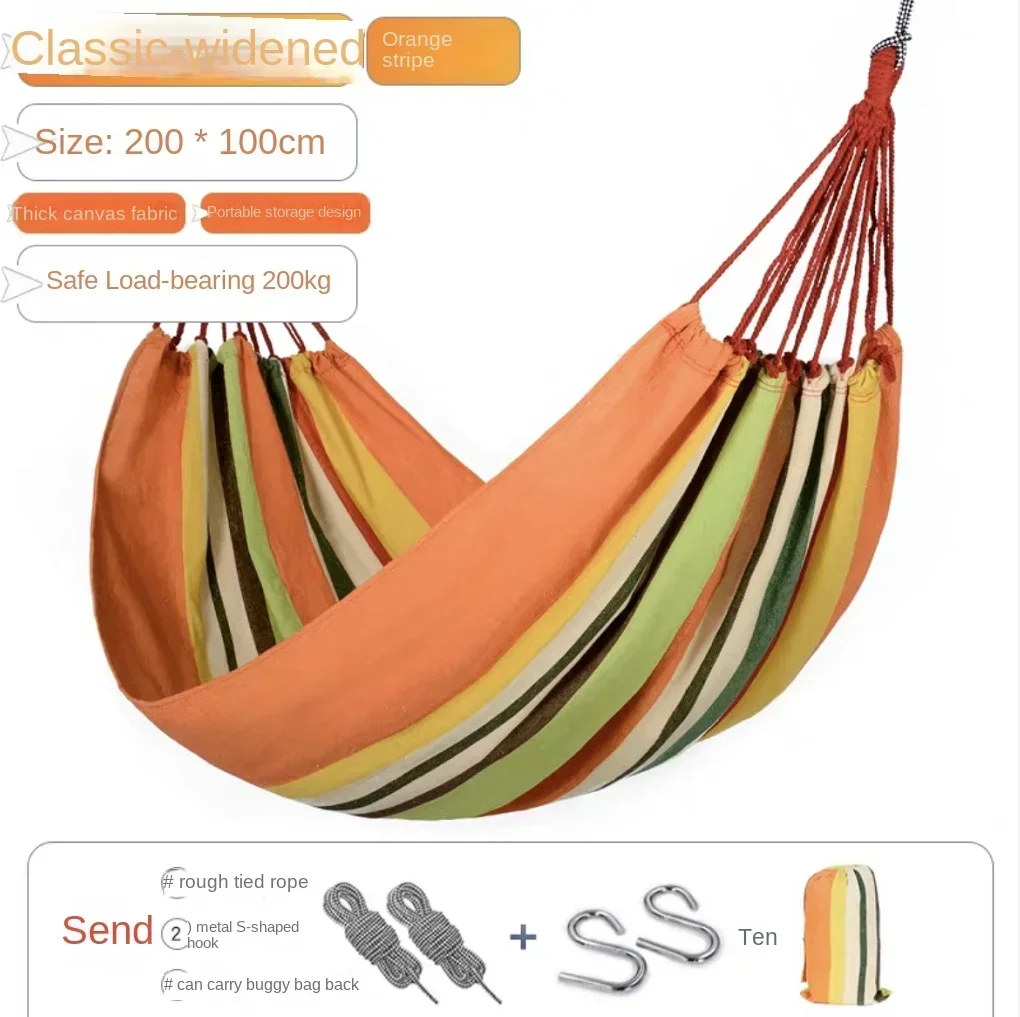 Customizable Orange Canvas Garden Swing Hammock Outdoor Single 2 Person Dormitory Camping Hammocks
Customizable Orange Canvas Garden Swing Hammock Outdoor Single 2 Person Dormitory Camping Hammocks