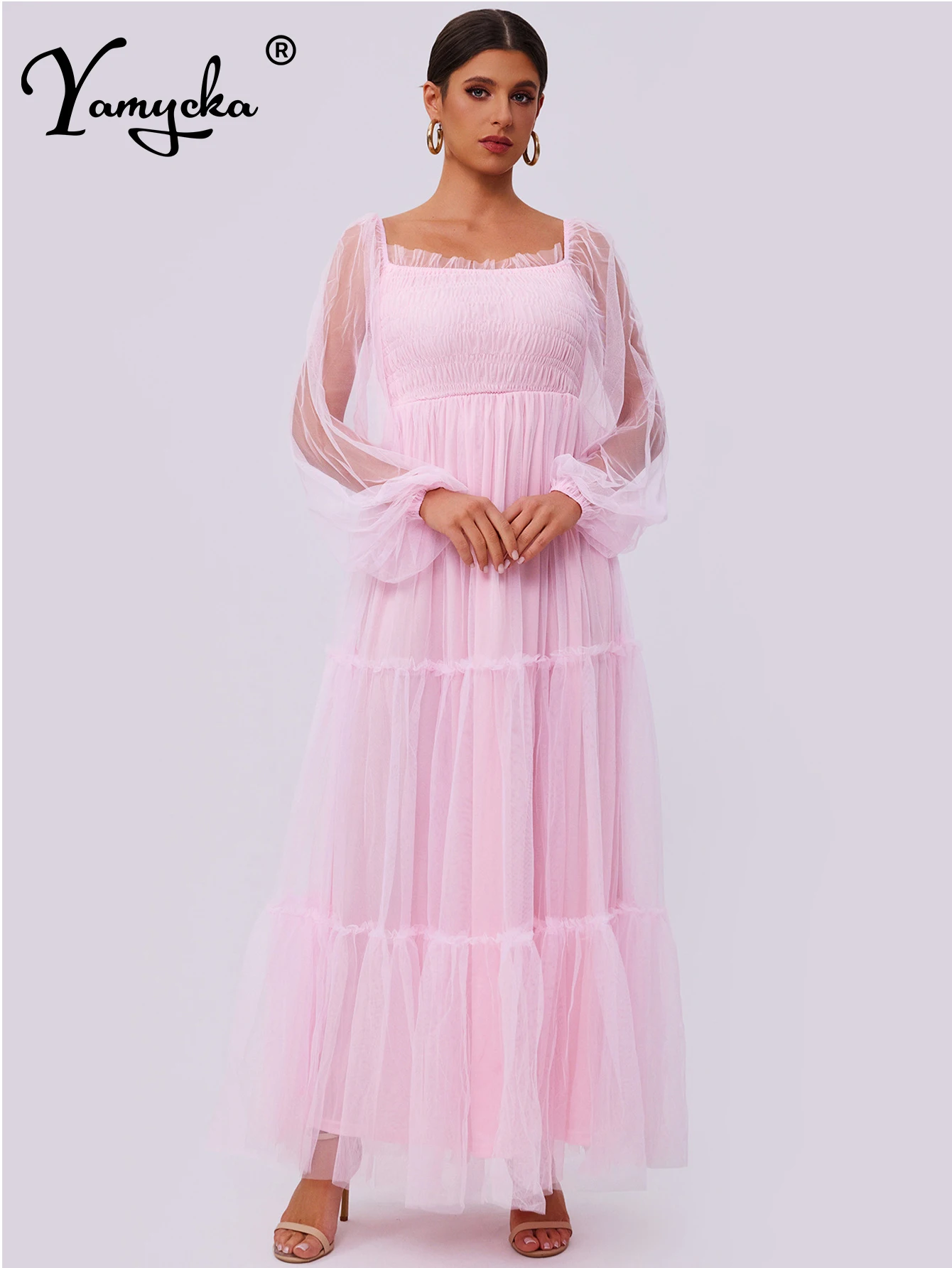 Sexy pink folds mesh maxi summer dress women elegant birthday party dresses 2025 woman long sleeve prom evening dresses vestidos
Sexy pink folds mesh maxi summer dress women elegant birthday party dresses 2025 woman long sleeve prom evening dresses vestidos