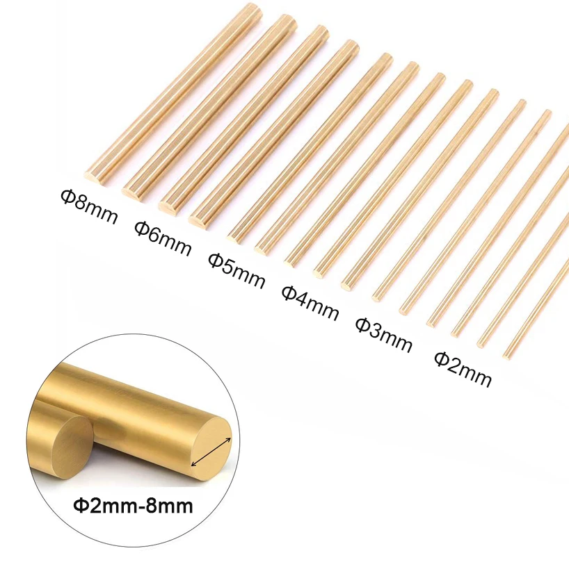 300mm Solid Brass Rod Diameter 2mm 3mm 4mm 5mm 6mm 8mm DIY Hardware Brass Round Bar Rod Circular Wire Tube Modelmaking
300mm Solid Brass Rod Diameter 2mm 3mm 4mm 5mm 6mm 8mm DIY Hardware Brass Round Bar Rod Circular Wire Tube Modelmaking