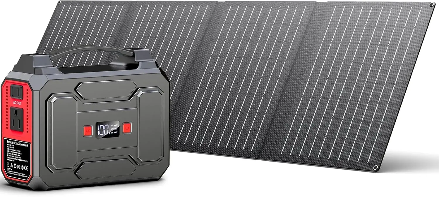 200W Solar Generator 100W Rated, Portable Power Station with 40W Solar Panel, 146Wh Battery, AC Outlet 110V for Camping Outdoor
200W Solar Generator 100W Rated, Portable Power Station with 40W Solar Panel, 146Wh Battery, AC Outlet 110V for Camping Outdoor