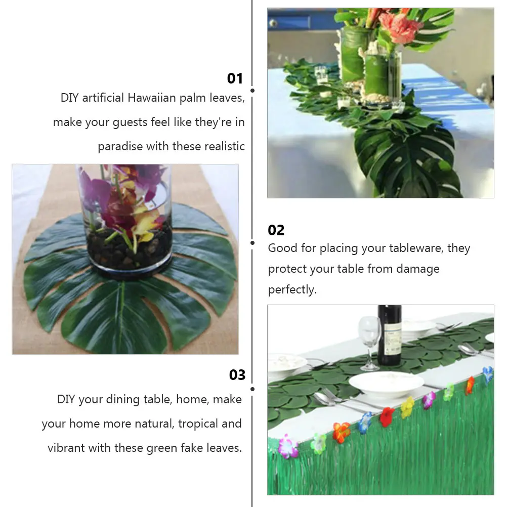 12pcs Tropical Palm Leaves Table Artificial Tropical Palm Leaves Mat Monstera Placemats 29cmx35cm Fake Plant Plastic Dining
12pcs Tropical Palm Leaves Table Artificial Tropical Palm Leaves Mat Monstera Placemats 29cmx35cm Fake Plant Plastic Dining