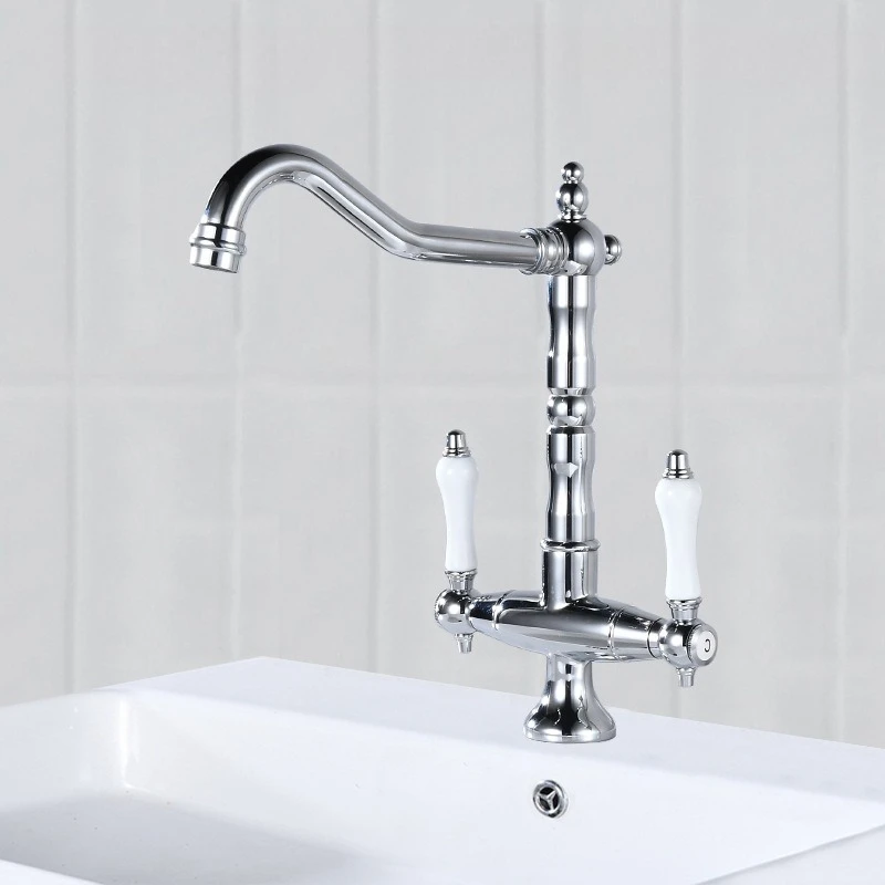 French retro double handle faucet brass hot and cold splash proof household washstand basin faucet spray gun set
French retro double handle faucet brass hot and cold splash proof household washstand basin faucet spray gun set