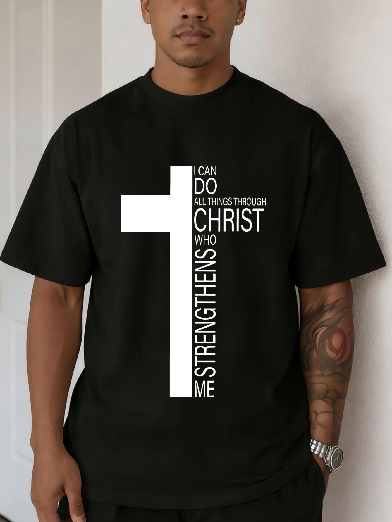 Mens Cotton Oversized Short Sleeve T Shirt, Christian Cross Bible Verse Graphic Printed Summer Casual T Shirt for Men
Mens Cotton Oversized Short Sleeve T Shirt, Christian Cross Bible Verse Graphic Printed Summer Casual T Shirt for Men