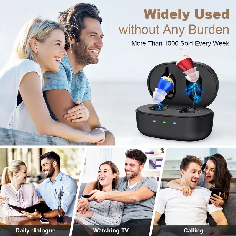 Hearing amplifiers Earbuds with Noise Reduction, Rechargeable Digital sound Enhance Headphones, hearing aids for adults.
Hearing amplifiers Earbuds with Noise Reduction, Rechargeable Digital sound Enhance Headphones, hearing aids for adults.