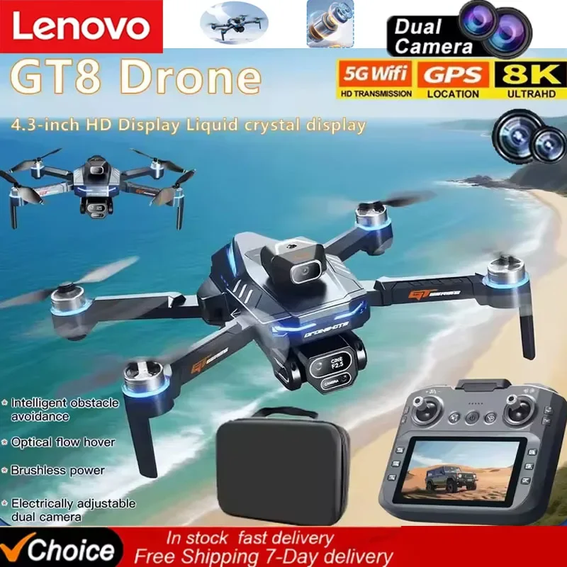 Lenovo GT8 GPS FPV Drone 8K 4K HD Dual Camera Brushless Motor Optical Flow Hovering Foldable RC Quadcopter
Lenovo GT8 GPS FPV Drone 8K 4K HD Dual Camera Brushless Motor Optical Flow Hovering Foldable RC Quadcopter