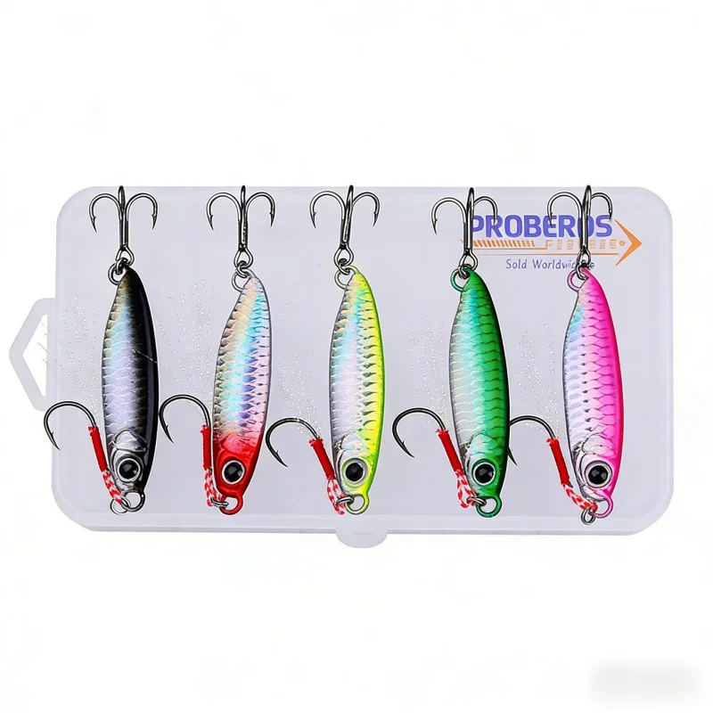 Long-distance casting lure fishing with metal jigging lures5PCS 7-30gSea fishing boat fishing artificial bait set for mackerel
Long-distance casting lure fishing with metal jigging lures5PCS 7-30gSea fishing boat fishing artificial bait set for mackerel