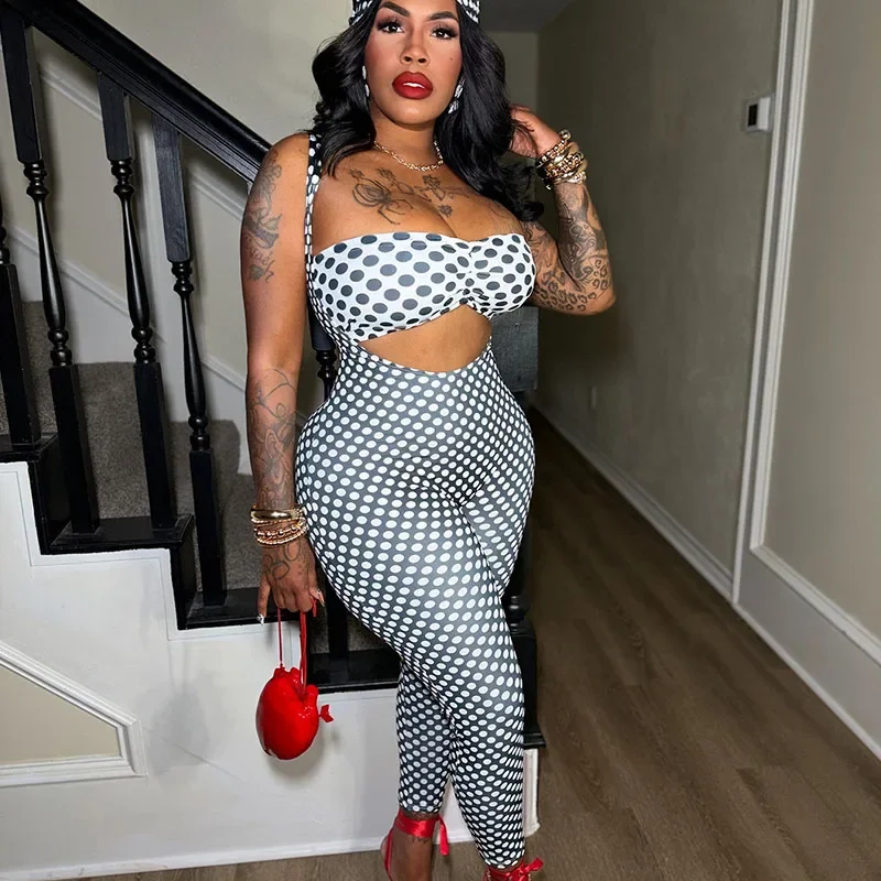Doyerl Polka Dot Rave Outfit Woman Romper Sexy Club Party Sleeveless Skinny Bodycon Jumpsuits with Headband Birthday Combinaison
Doyerl Polka Dot Rave Outfit Woman Romper Sexy Club Party Sleeveless Skinny Bodycon Jumpsuits with Headband Birthday Combinaison