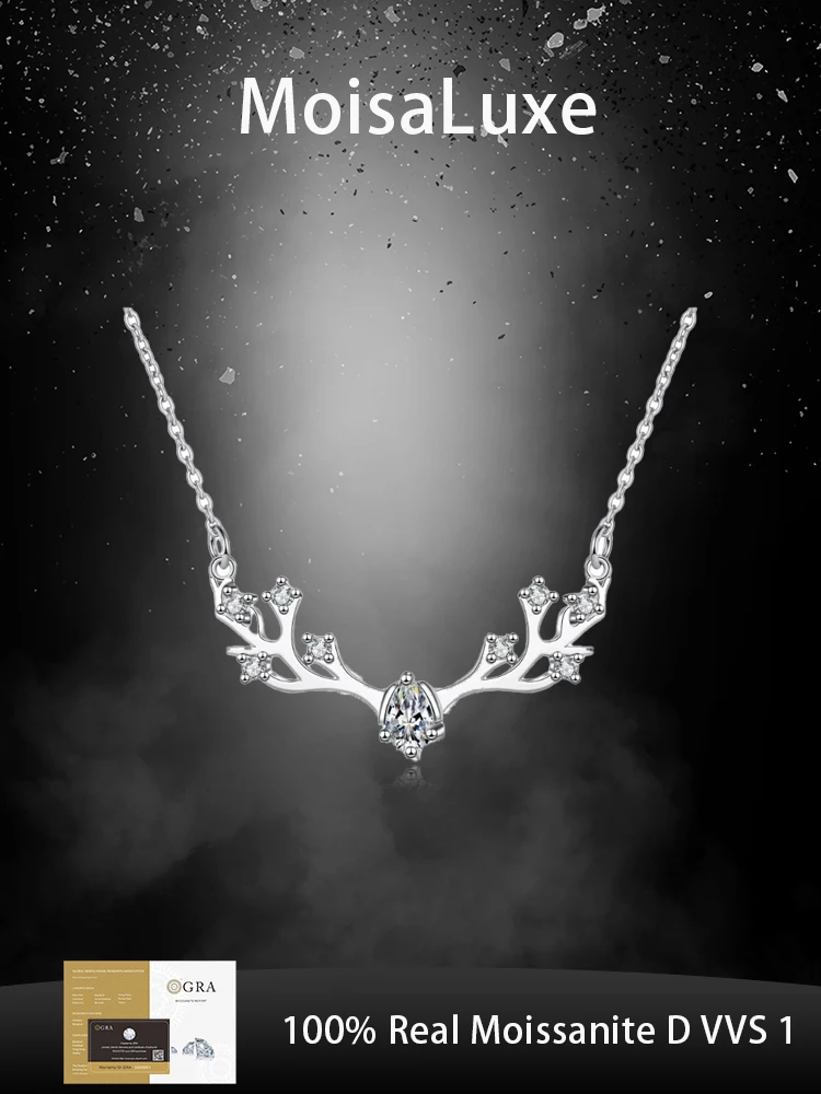 MoisaLuxe Official Store Moissanite Plata Sterling 925 Silver Pendant Jewelry Necklace Deer Antlers Clavicle Chain Gift Day Gift
MoisaLuxe Official Store Moissanite Plata Sterling 925 Silver Pendant Jewelry Necklace Deer Antlers Clavicle Chain Gift Day Gift