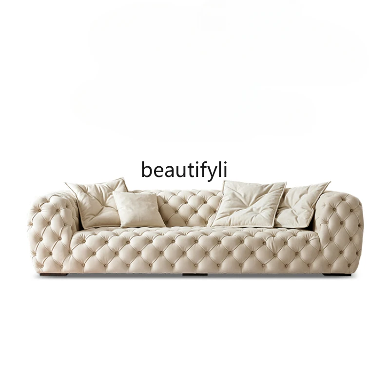 Sofa French Cream Style Small Apartment Living Room Pull Buckle Fabric Sofa Villa
Sofa French Cream Style Small Apartment Living Room Pull Buckle Fabric Sofa Villa
