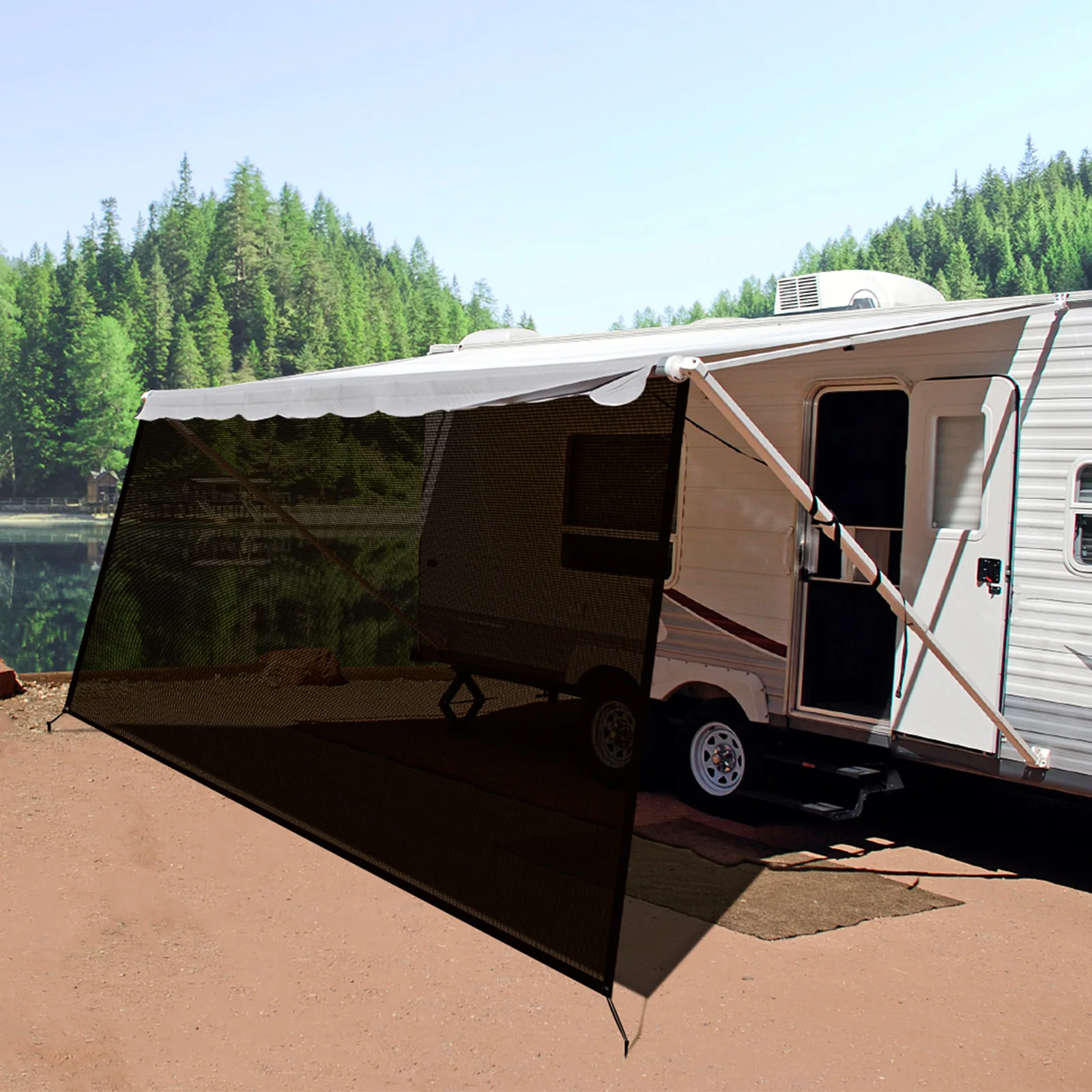 RV UV Shield Privacy Screen RV Camping Trailer Awning Kit Black Mesh RV Sunshade For Motorhome Caravan Camper Van Accessories
RV UV Shield Privacy Screen RV Camping Trailer Awning Kit Black Mesh RV Sunshade For Motorhome Caravan Camper Van Accessories