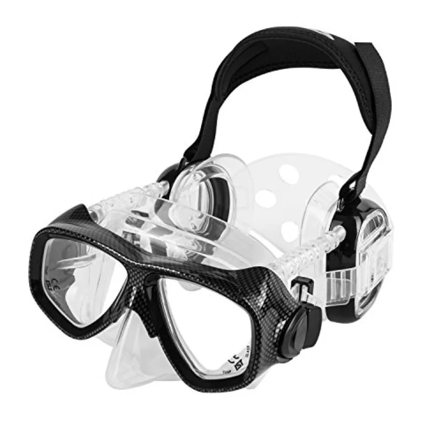 ProEar Dive Mask for scuba diving, tempered glass twin lens, black, with ear covers for pressure equalization
ProEar Dive Mask for scuba diving, tempered glass twin lens, black, with ear covers for pressure equalization