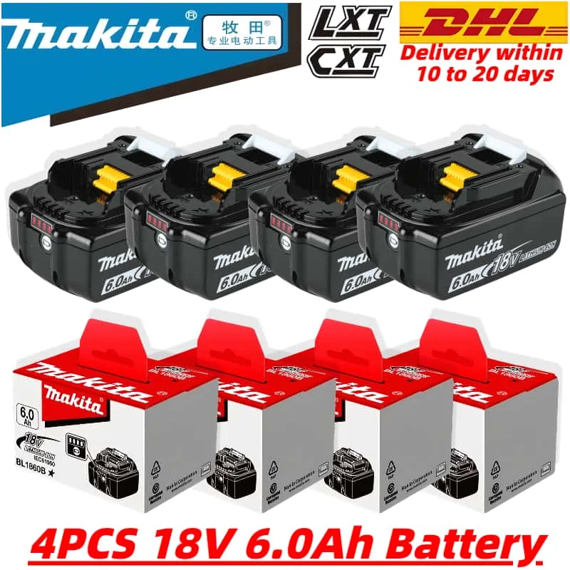 Original Makita 6Ah/5Ah/3Ah for Makita 18V Battery BL1830B BL1850B BL1850 BL1840 BL1860 BL1815 Replacement Lithium tools Battery
Original Makita 6Ah/5Ah/3Ah for Makita 18V Battery BL1830B BL1850B BL1850 BL1840 BL1860 BL1815 Replacement Lithium tools Battery