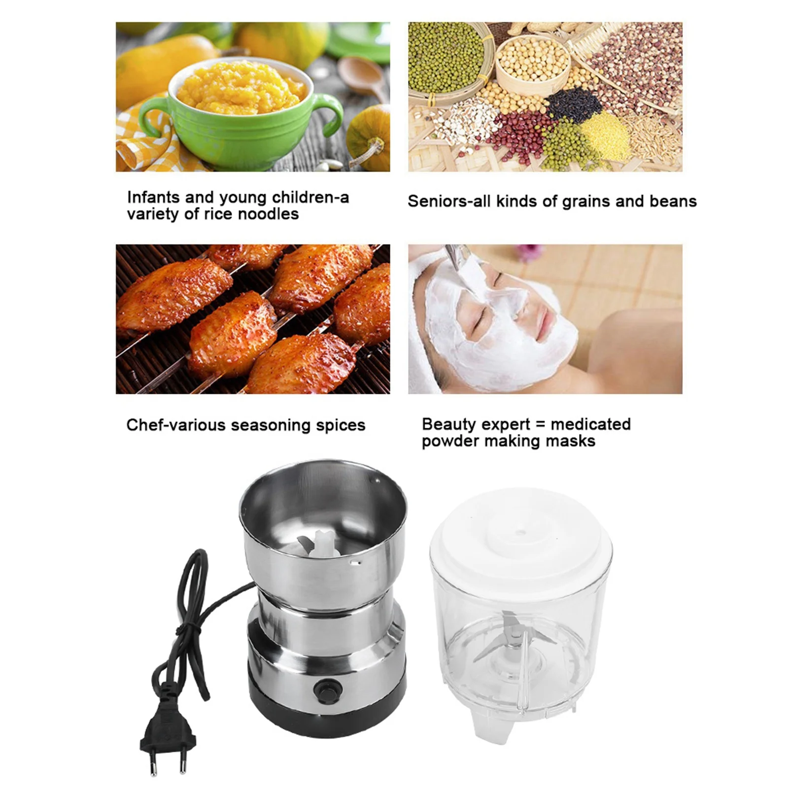 Household Electric Stainless Steel Grinding Milling Machine Coffee Bean Spice Grinder
Household Electric Stainless Steel Grinding Milling Machine Coffee Bean Spice Grinder