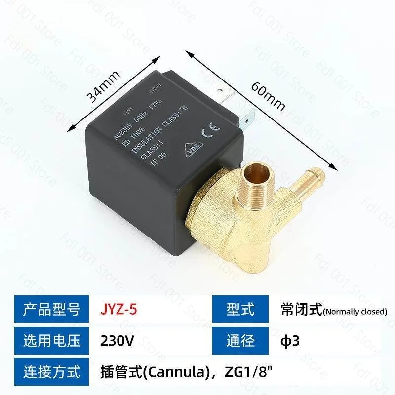 JYZ-5 2/2 Way AC 230V 50Hz G1/8 Normally Closed Electromagnetic Solenoid N/C Gas Stream Generator
JYZ-5 2/2 Way AC 230V 50Hz G1/8 Normally Closed Electromagnetic Solenoid N/C Gas Stream Generator