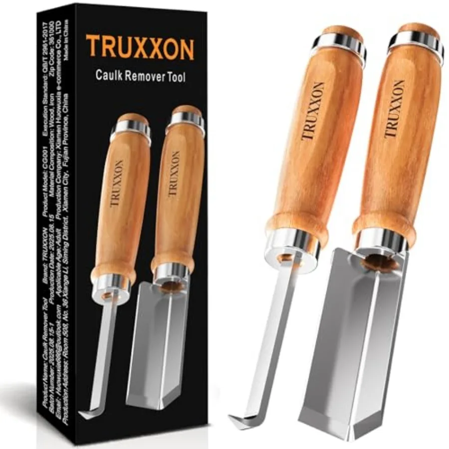 2 PCS Professional Caulk Remover Tool Heat-Treated Caulking Tool with 90° Sharp Blade and Solid Wood Handle, Saves Time for Hom
2 PCS Professional Caulk Remover Tool Heat-Treated Caulking Tool with 90° Sharp Blade and Solid Wood Handle, Saves Time for Hom