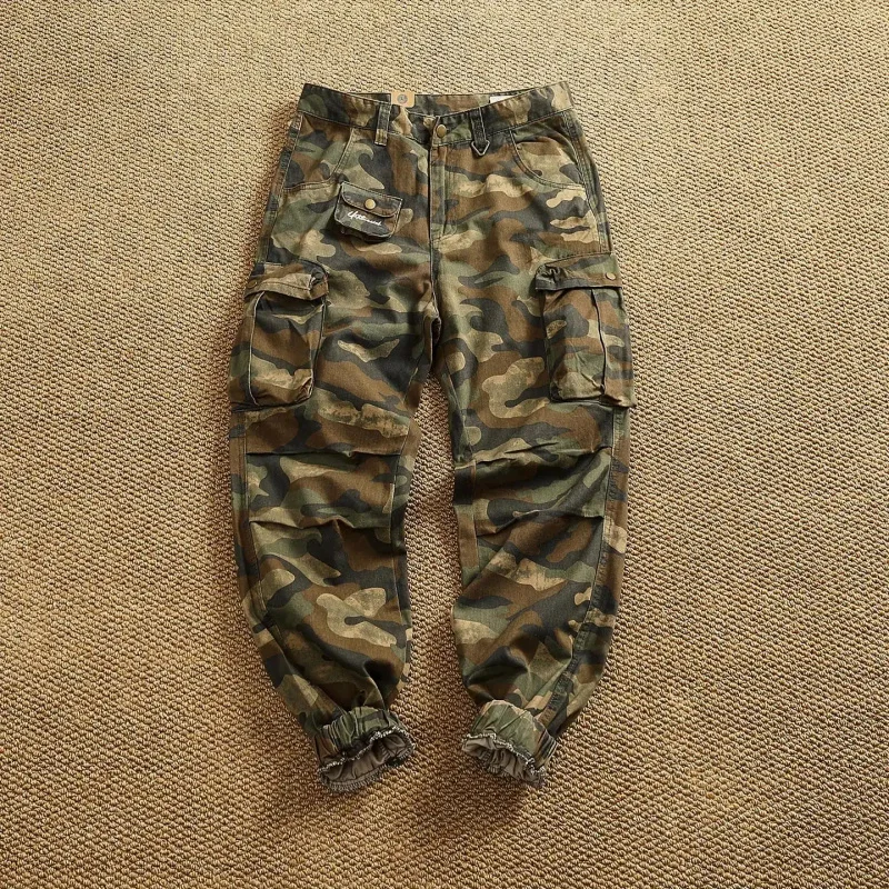 Men's Casual Camouflage Cargo Pants, Multi-Pocket Retro Jogger Pants with Drawstring at the Bottom, Streetwear Style Tactical Pa
Men's Casual Camouflage Cargo Pants, Multi-Pocket Retro Jogger Pants with Drawstring at the Bottom, Streetwear Style Tactical Pa
