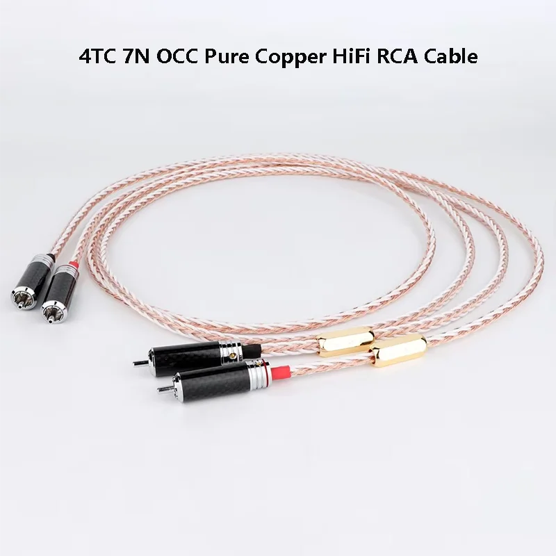 4TC 7N OCC Pure Copper HiFi RCA Cable - Hi-End 2RCA to 2RCA Male Audio Interconnect Carbon Fiber RCA Connectors for Amplifier
4TC 7N OCC Pure Copper HiFi RCA Cable - Hi-End 2RCA to 2RCA Male Audio Interconnect Carbon Fiber RCA Connectors for Amplifier