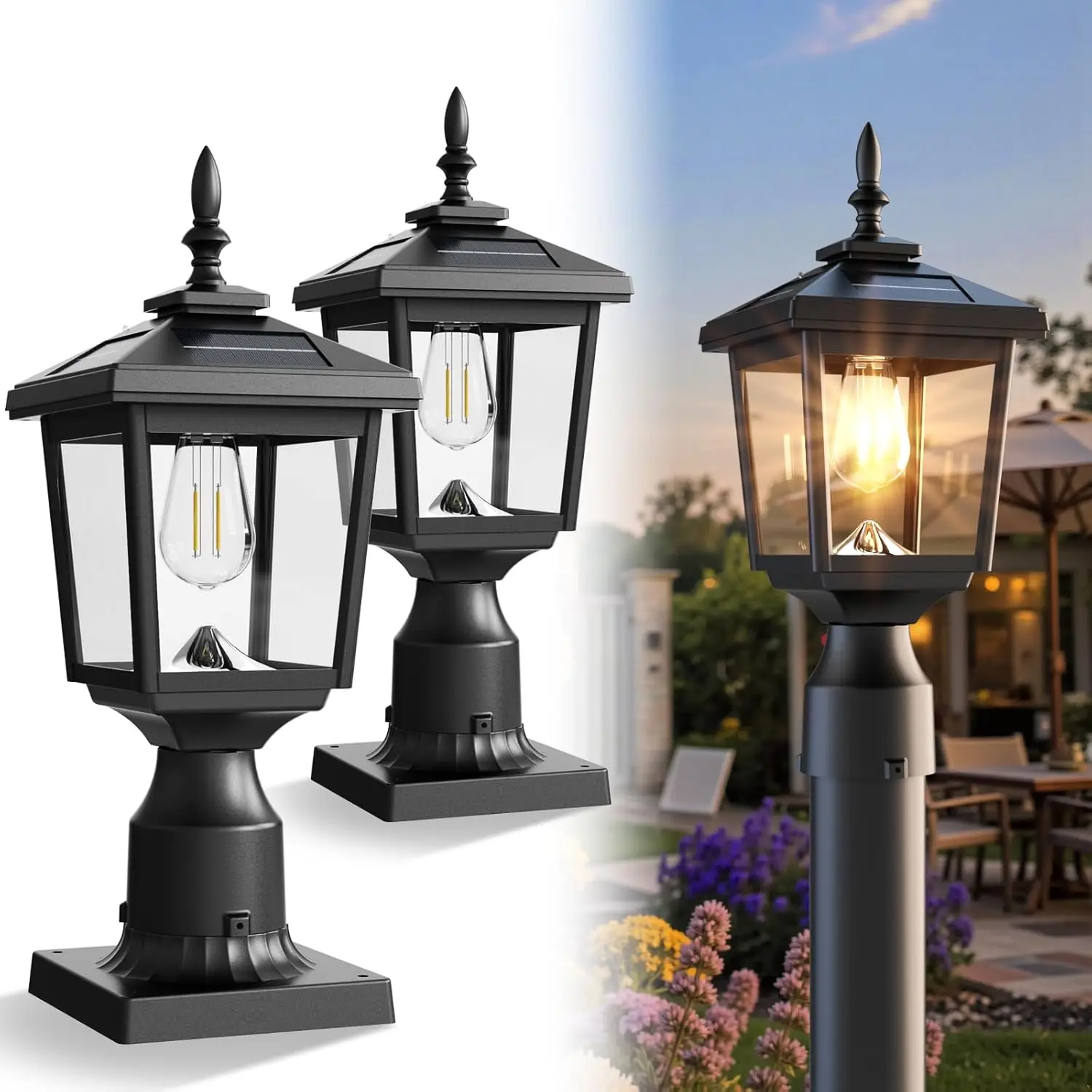 Solar Post Light with Pier Mount, 3000K Dusk to Dawn Outdoor Garden Yard Landscape Decorative Pillar Lamp
Solar Post Light with Pier Mount, 3000K Dusk to Dawn Outdoor Garden Yard Landscape Decorative Pillar Lamp