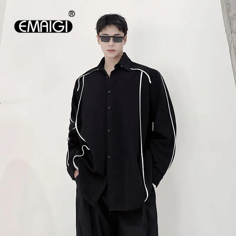 Men Fashion Knitted Fabric White Border Loose Casual Long Sleeve Shirt Coat Male Japan Streetwear Chic Shirt Jacket
Men Fashion Knitted Fabric White Border Loose Casual Long Sleeve Shirt Coat Male Japan Streetwear Chic Shirt Jacket