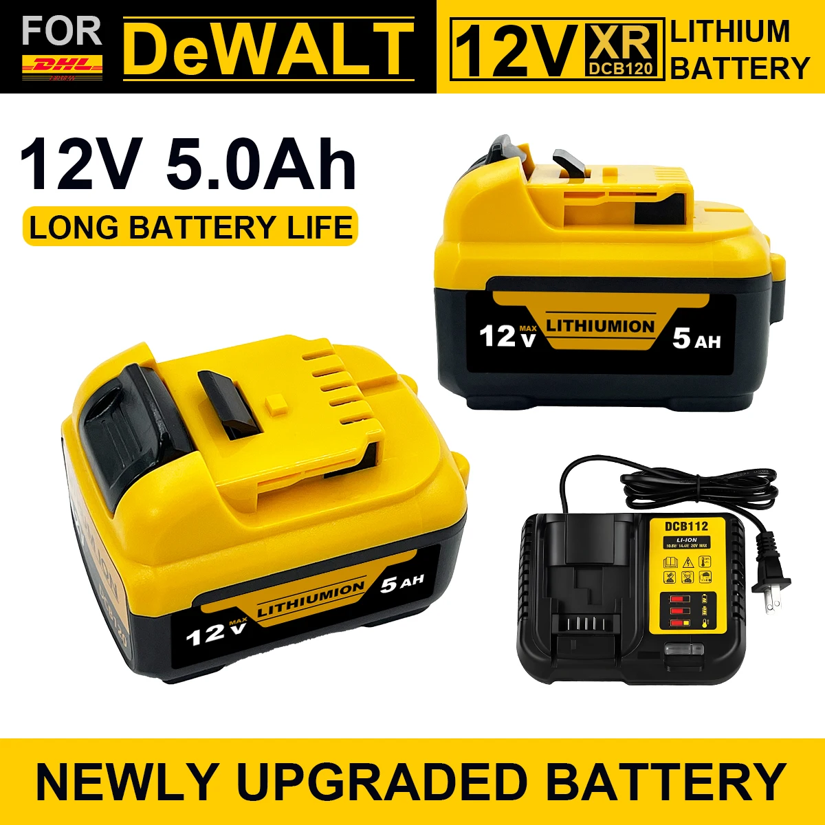 For DeWALT 12V XR Lithium Battery 3Ah 5Ah 6Ah Capacity Replacement DCB120 DCB123 DCB125 DCB127 Cordless Power Tool Battery Pack
For DeWALT 12V XR Lithium Battery 3Ah 5Ah 6Ah Capacity Replacement DCB120 DCB123 DCB125 DCB127 Cordless Power Tool Battery Pack