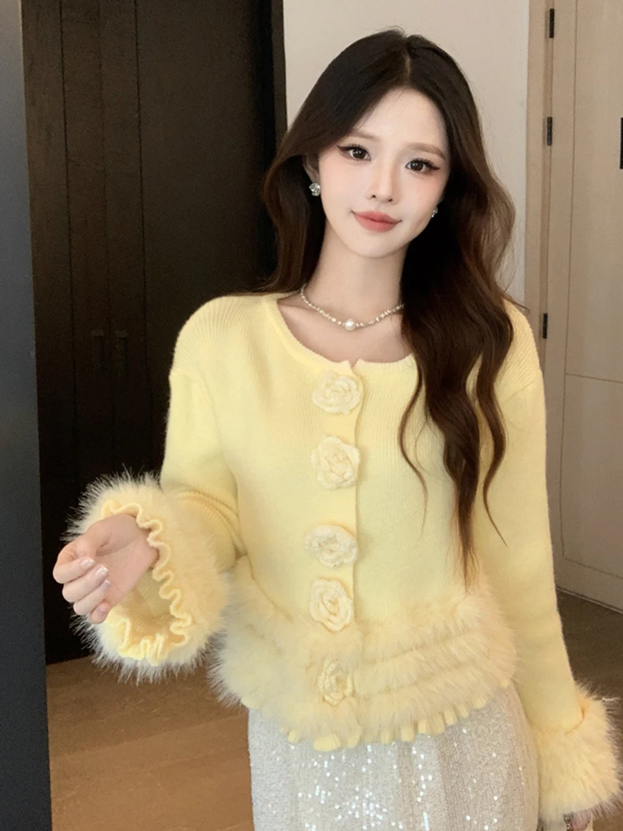 Вязаный свитер с меховым принтом в стиле ретро, свободный крой, кардиган, топ, милый французский модный женский премиум-класса, эксклюзивный онлайн-кардиган
Вязаный свитер с меховым принтом в стиле ретро, свободный крой, кардиган, топ, милый французский модный женский премиум-класса, эксклюзивный онлайн-кардиган