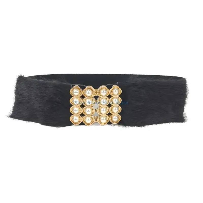 X7XB Women Elastic Waistband Faux Furs Belt For Dress Coat Decorative Dress Belt
X7XB Women Elastic Waistband Faux Furs Belt For Dress Coat Decorative Dress Belt