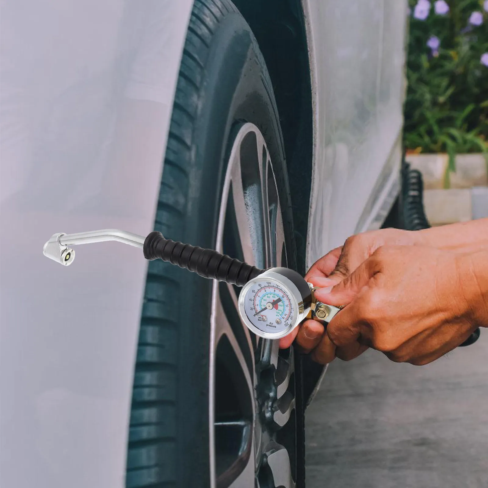 Heavy Duty Tire Inflator Nozzle Extended Bent Tube Head Pressure Gauge Rapid Inflation Truck Tire Air Pressure Gauge
Heavy Duty Tire Inflator Nozzle Extended Bent Tube Head Pressure Gauge Rapid Inflation Truck Tire Air Pressure Gauge