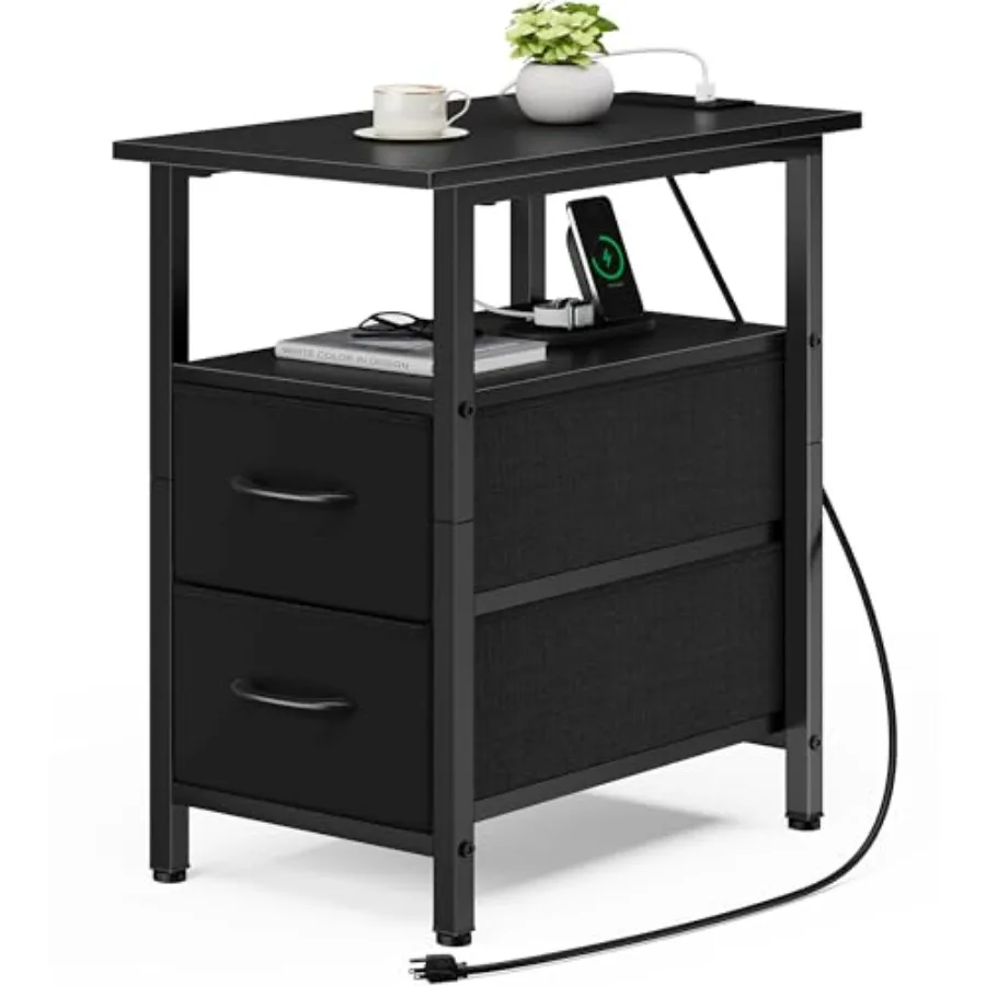End Table with Charging Station Narrow Side Table 3.8'' Tall Nightstand with Fabric Drawers Small Sofa Side Table Narrow Nights
End Table with Charging Station Narrow Side Table 3.8'' Tall Nightstand with Fabric Drawers Small Sofa Side Table Narrow Nights