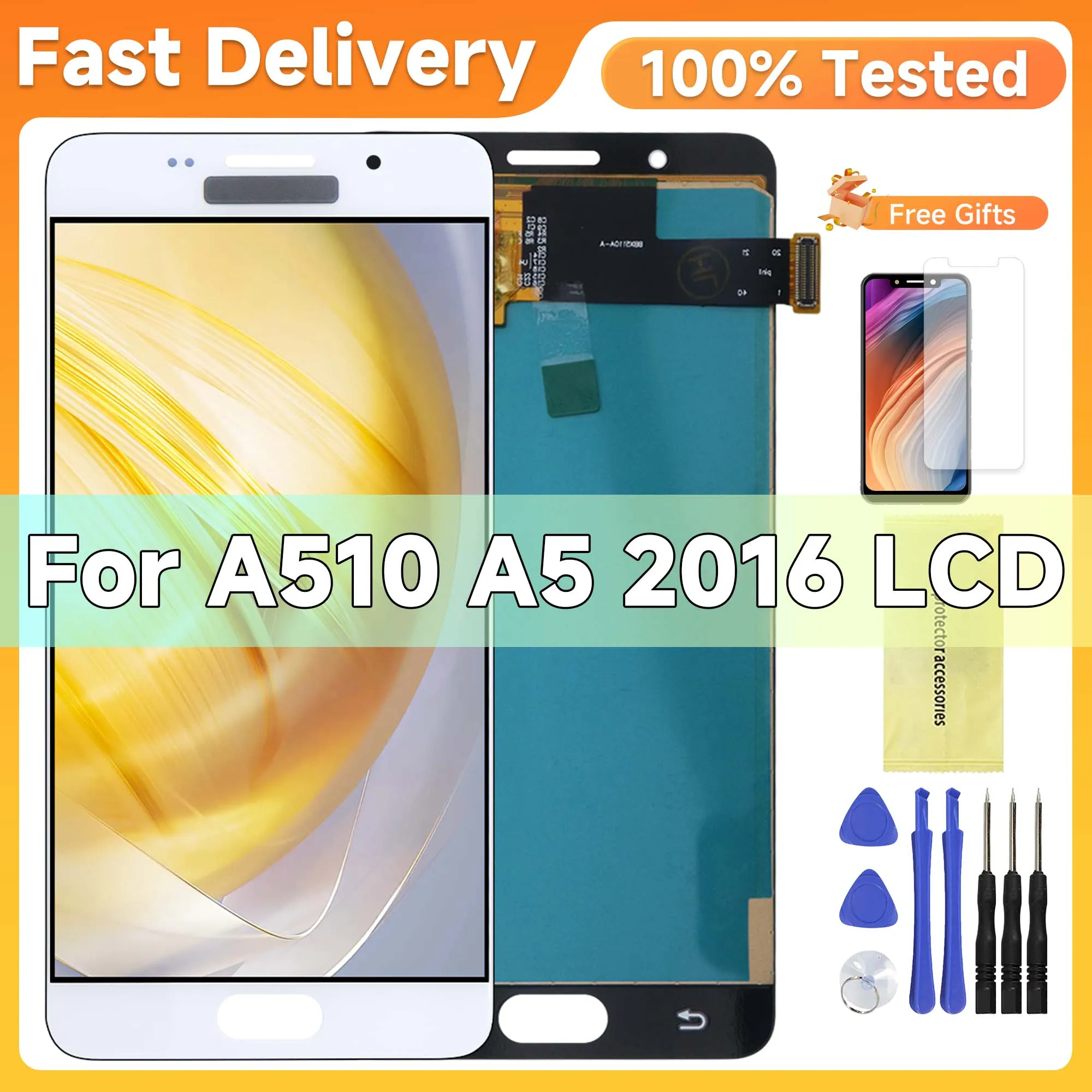 5.2''For Samsung A5 2016 A510 A510F A510M A510FD Display Touch Screen Digitizer Assembly
5.2''For Samsung A5 2016 A510 A510F A510M A510FD Display Touch Screen Digitizer Assembly