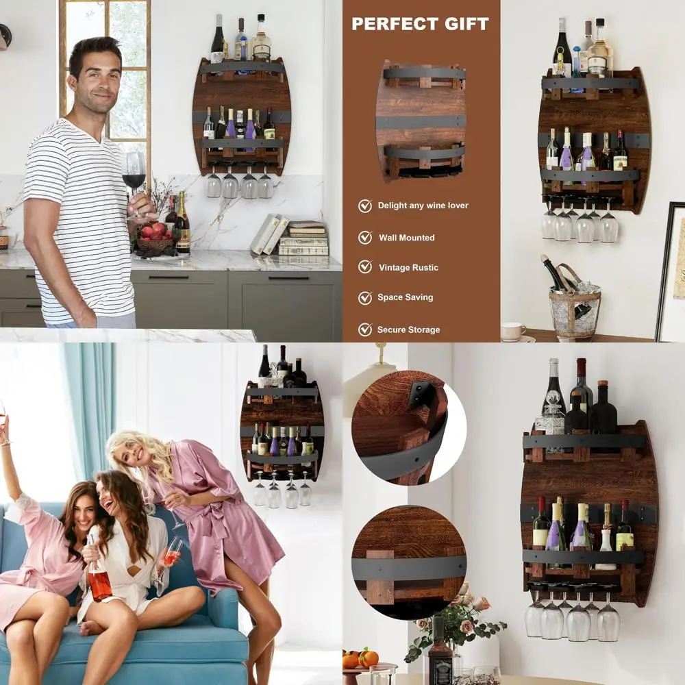 Настенная полка для бочки виски, винтажная полка для вина с держателем для стекла, деревянная витрина для бурбона ручной работы, бутылка для ликера в баре St
Настенная полка для бочки виски, винтажная полка для вина с держателем для стекла, деревянная витрина для бурбона ручной работы, бутылка для ликера в баре St
