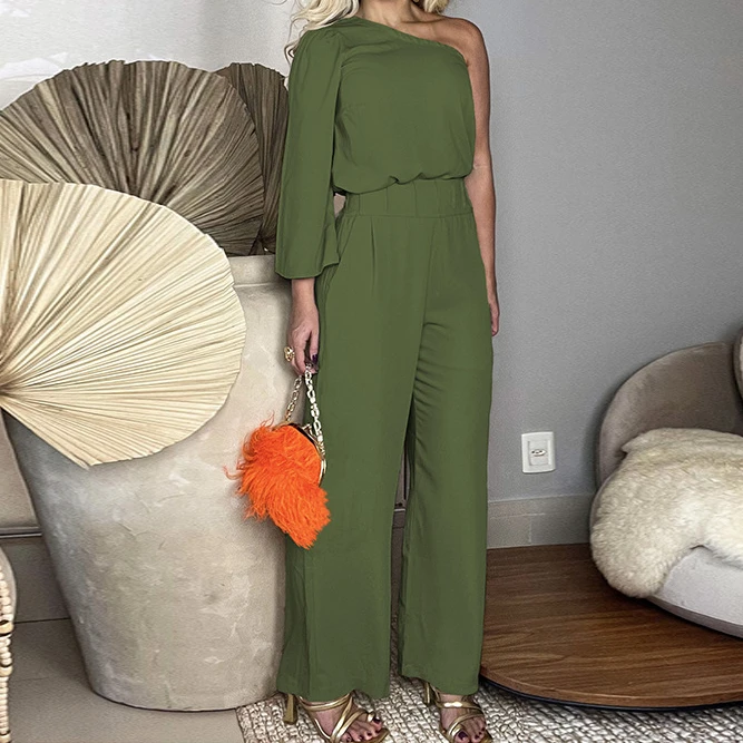 Women's Autumn New Style Style Oblique Shoulder Long Sleeve Top High Waist Wide Leg Loose Pants Casual Set Shirt Elegant
Women's Autumn New Style Style Oblique Shoulder Long Sleeve Top High Waist Wide Leg Loose Pants Casual Set Shirt Elegant
