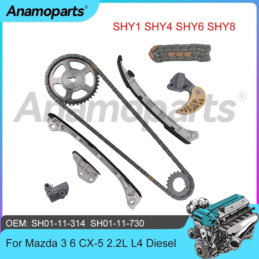 Engine Parts Timing Chain Kit Fit 2.2 L T L4 Diesel SHY1 SHY4 SHY6 SHY8 For Mazda 3 6 CX-5 2.2L 12-20 SH01-11-314 SH01-11-730
Engine Parts Timing Chain Kit Fit 2.2 L T L4 Diesel SHY1 SHY4 SHY6 SHY8 For Mazda 3 6 CX-5 2.2L 12-20 SH01-11-314 SH01-11-730