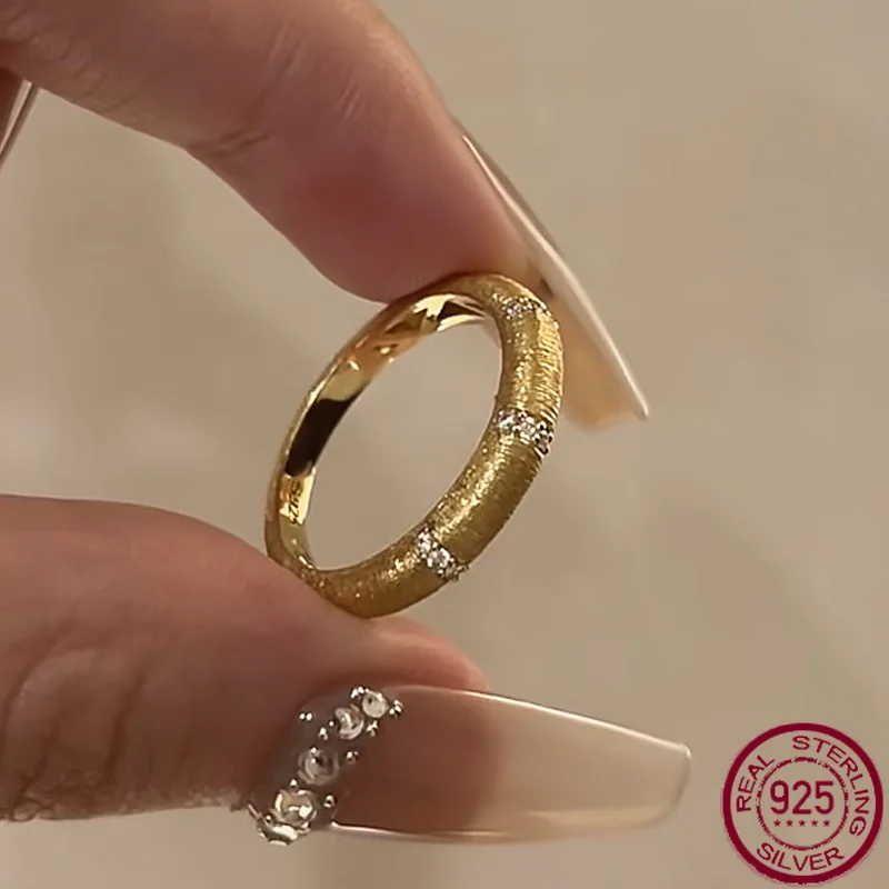 New S925 pure silver satin brushed wide and narrow ring with zircon inlay, vintage ring, wedding jewelry
New S925 pure silver satin brushed wide and narrow ring with zircon inlay, vintage ring, wedding jewelry