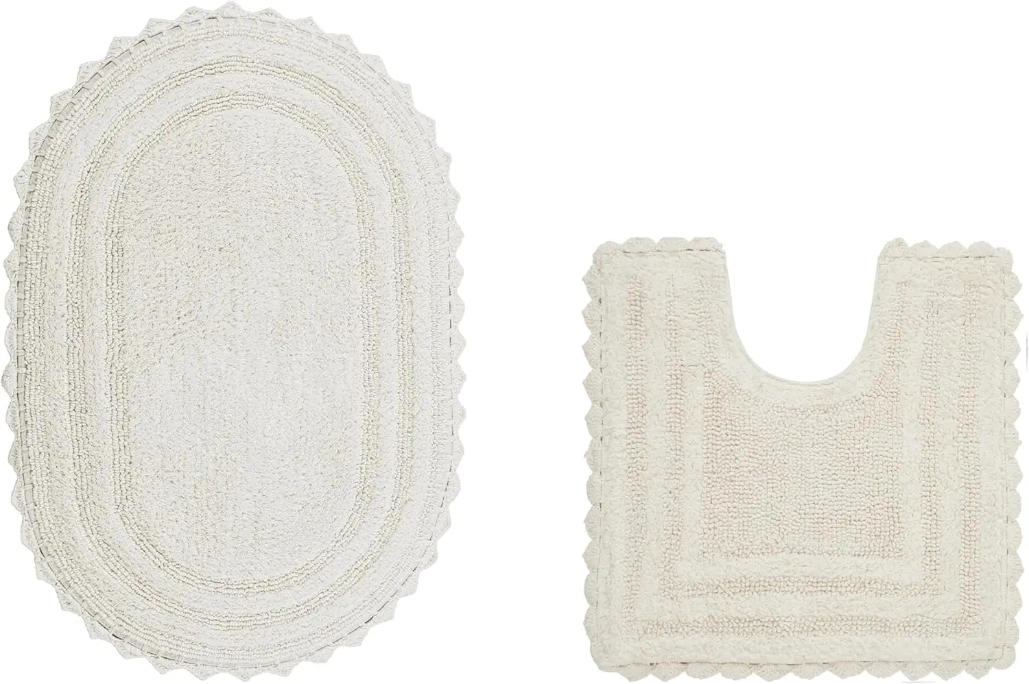 Crochet Oval Bath Mat 2 Piece Set - 100% Cotton Soft Reversible Rug for Bathroom Decor with U Shaped Toilet Rug
Crochet Oval Bath Mat 2 Piece Set - 100% Cotton Soft Reversible Rug for Bathroom Decor with U Shaped Toilet Rug