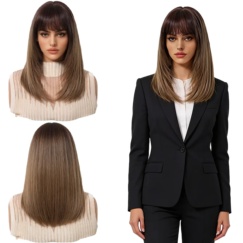 Ombre Brown Medium Length Straight Wig with Bangs Natural Looking Layered Heat Resistant Synthetic Wigs For Women Daily Wear
Ombre Brown Medium Length Straight Wig with Bangs Natural Looking Layered Heat Resistant Synthetic Wigs For Women Daily Wear