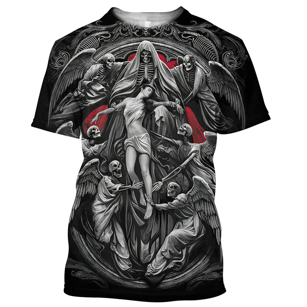 Men's T Shirt Reaper Skull Angel and Demon 3D Printed T-shirt for Men Male Summer Fashion Harajuku Short Sleeve Top Tees Unisex
Men's T Shirt Reaper Skull Angel and Demon 3D Printed T-shirt for Men Male Summer Fashion Harajuku Short Sleeve Top Tees Unisex