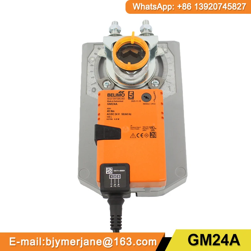 Belimo GM24A 40NM AC24V DC24V Damper Actuator for Operating Air Control Dampers On Off in Ventilation Havc system
Belimo GM24A 40NM AC24V DC24V Damper Actuator for Operating Air Control Dampers On Off in Ventilation Havc system