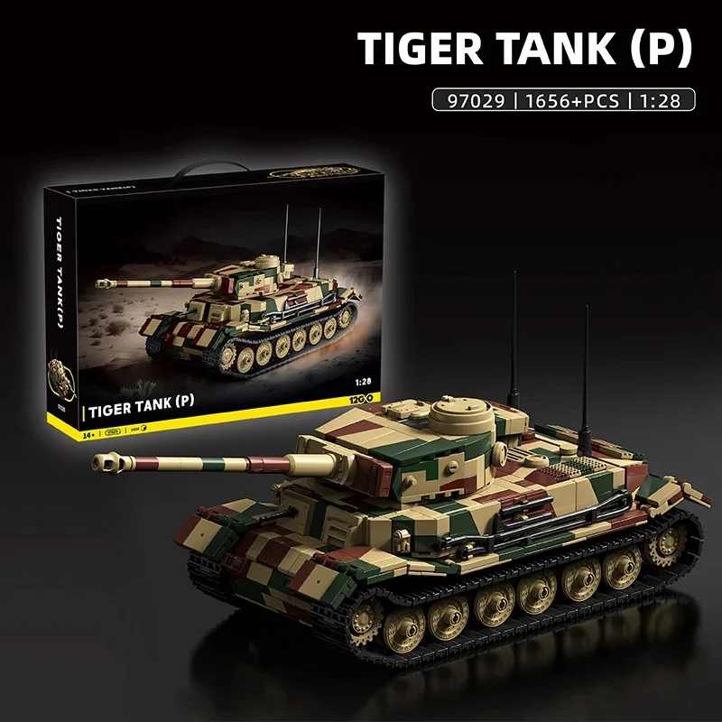 1:28 Tiger Tank (P) tanks City Vehicle Model Building Blocks Desert Camouflage Armored Tank Toys MOC Collectible Model
1:28 Tiger Tank (P) tanks City Vehicle Model Building Blocks Desert Camouflage Armored Tank Toys MOC Collectible Model