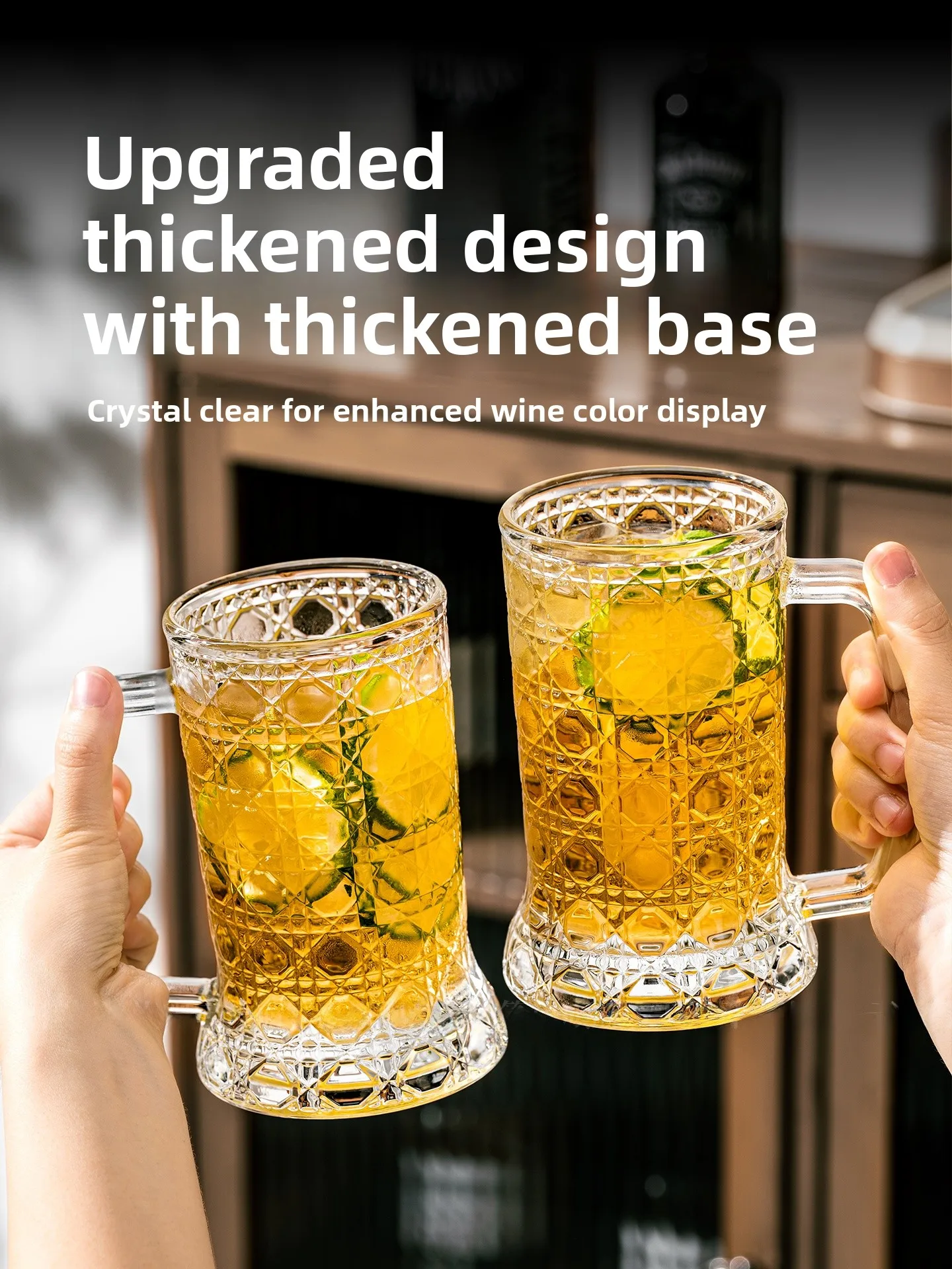 Thickened Glass Beer Mug with Handle Large Capacity Heat Resistant Pub Commercial Drinking Cup Home Use Craft Beer Glass
Thickened Glass Beer Mug with Handle Large Capacity Heat Resistant Pub Commercial Drinking Cup Home Use Craft Beer Glass