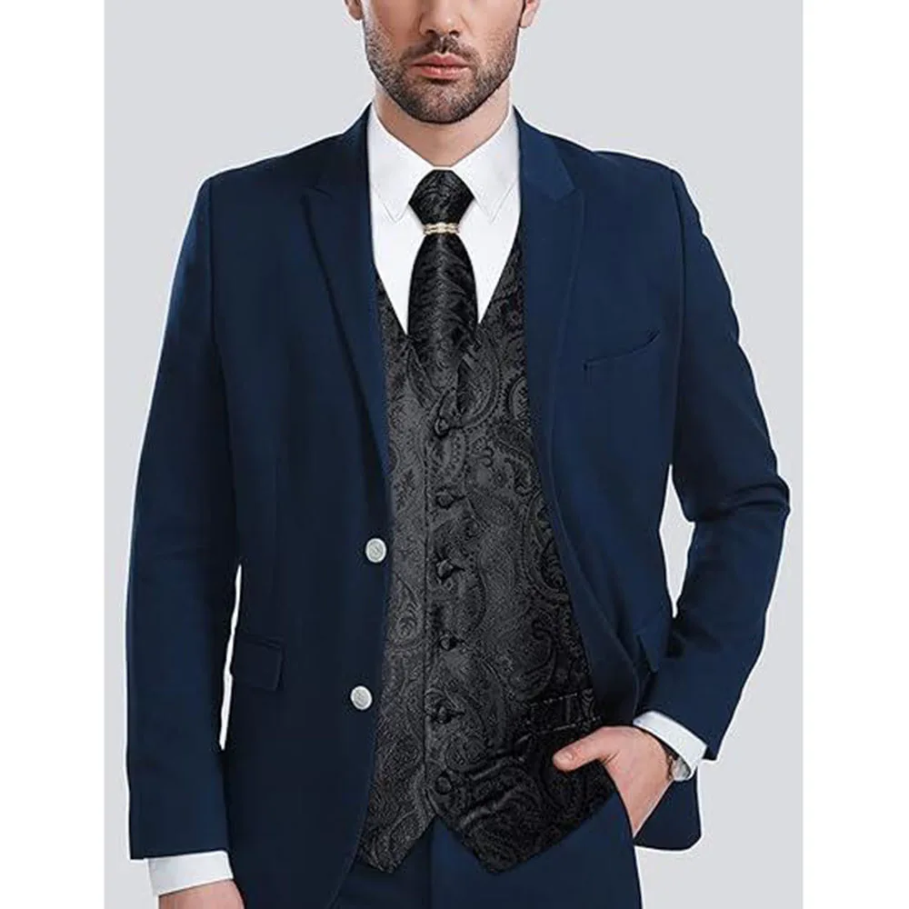 Fashionable and Elegant Navy Blue Men's Suit 3 Piece Set with Floral Jacket Tank Top Pants Wedding Party Formal Occasion
Fashionable and Elegant Navy Blue Men's Suit 3 Piece Set with Floral Jacket Tank Top Pants Wedding Party Formal Occasion